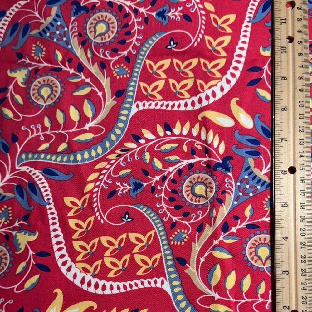 Vibrant Red Paisley decorator print Vicki Payne 2 1/2 yards x 56” wide